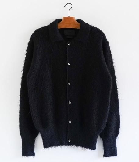 YOKE BRUSHED MOHAIR KNIT SHIRT [BLACK] - Fresh Service NECESSARY