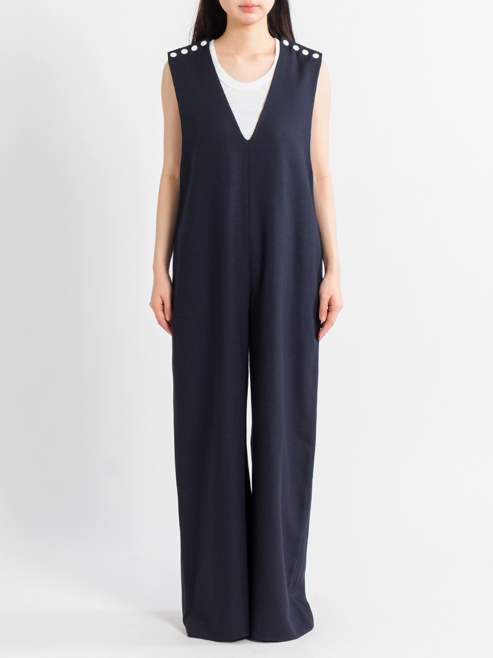 SAILOR V-NECK JUMPSUIT-セーラーブイネックジャンプスーツ-HYKE