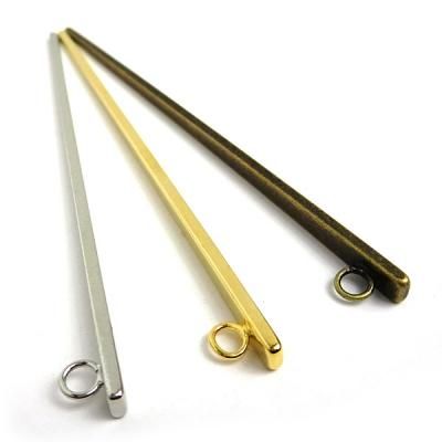 平簪棒☆（かんざしパーツ）1本足 金古美 12cm