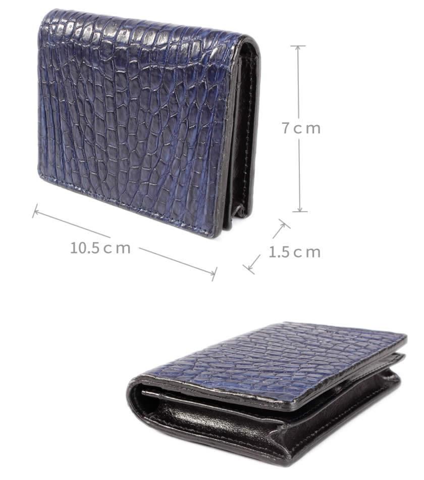 カードケース 名刺入れ/メンズ/クロコダイルレザー・ネイビーブルー
