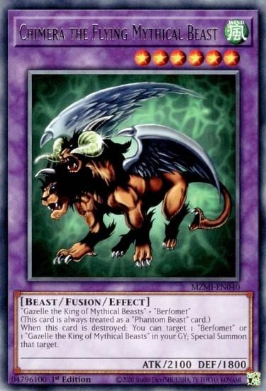 遊戯王 MZMI-EN040 有翼幻獣キマイラ (英語版 1st Edition レア) Maze