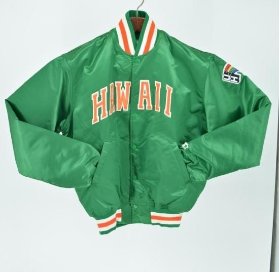 古着 80's STARTER スターター HAWAII ハワイ大学 サテン スタジャン