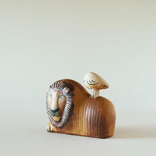 Lisa Larson（リサ・ラーソン）LION WITH BIRD ／ ライオンと鳥 H13