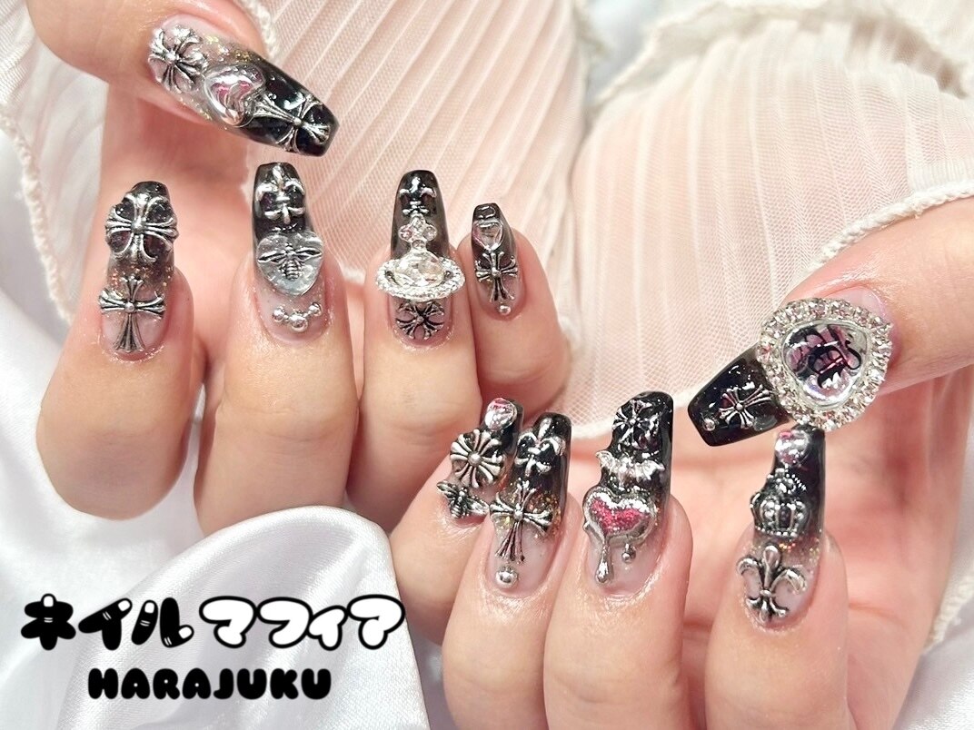 クロムネイル/シルバーパーツ：PG011089495｜ネイルマフィア 原宿(NAIL