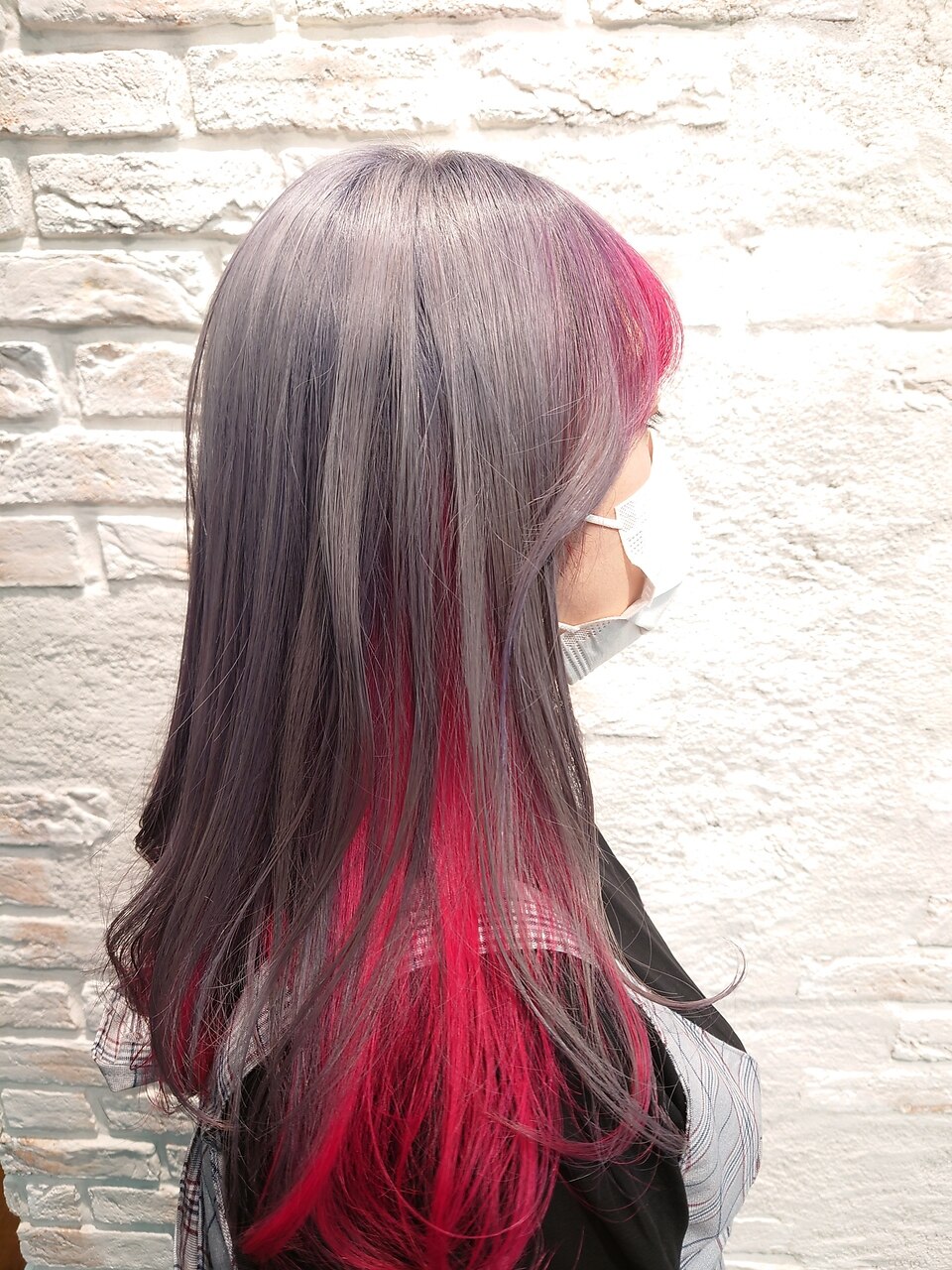 グレー×レッドピンク 上下セパレートカラー：L176953164｜レレ(Le'Le