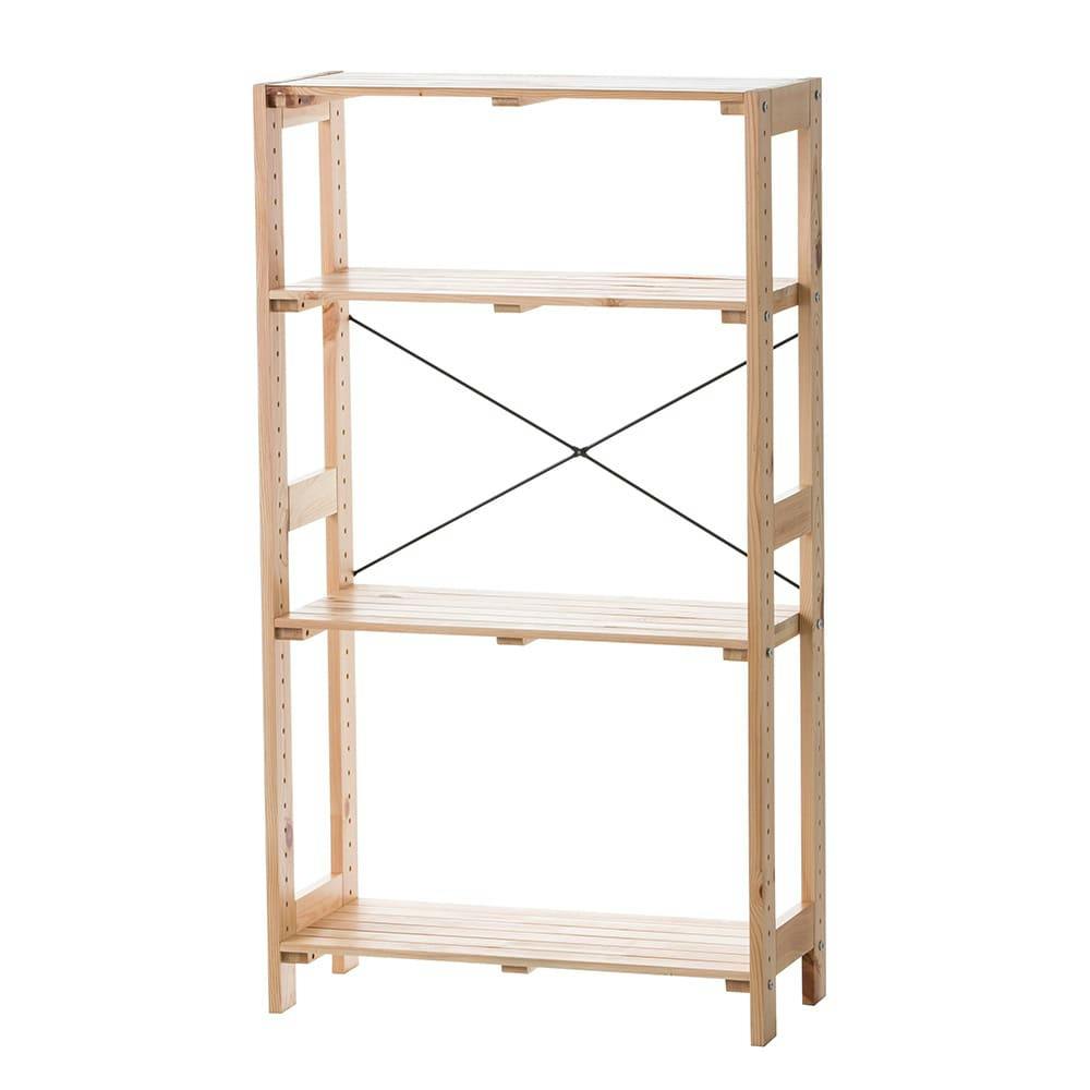 木製ラック66 4段 ナチュラル C10 | 本棚・書棚・ブックシェルフ 通販