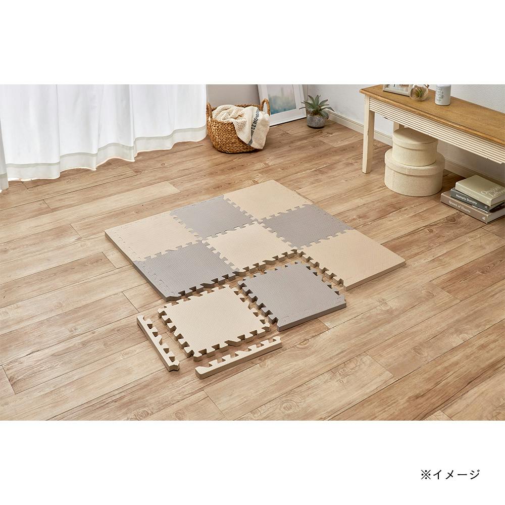 防音極厚 ジョイントフロアマット ベージュ/モカ 30 | ラグ