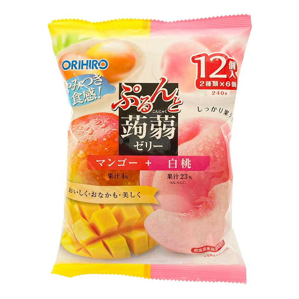 ぷるんと蒟蒻ゼリー パウチ マンゴー＋白桃 12個 | 栄養補助食品・機能