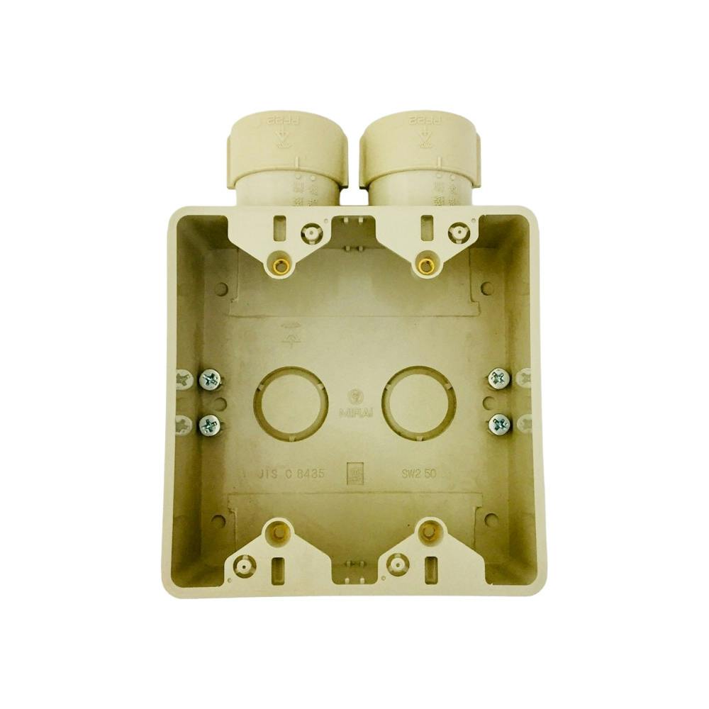 未来工業 露出スイッチボックス コネクタ付 ベージュ SW2-22WFG | 空調