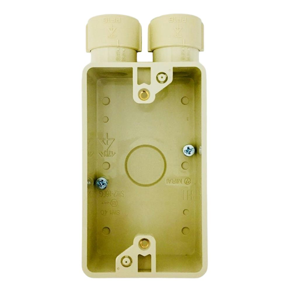未来工業 露出スイッチボックス PF管用 1ヶ用 ベージュ SW2-16FG