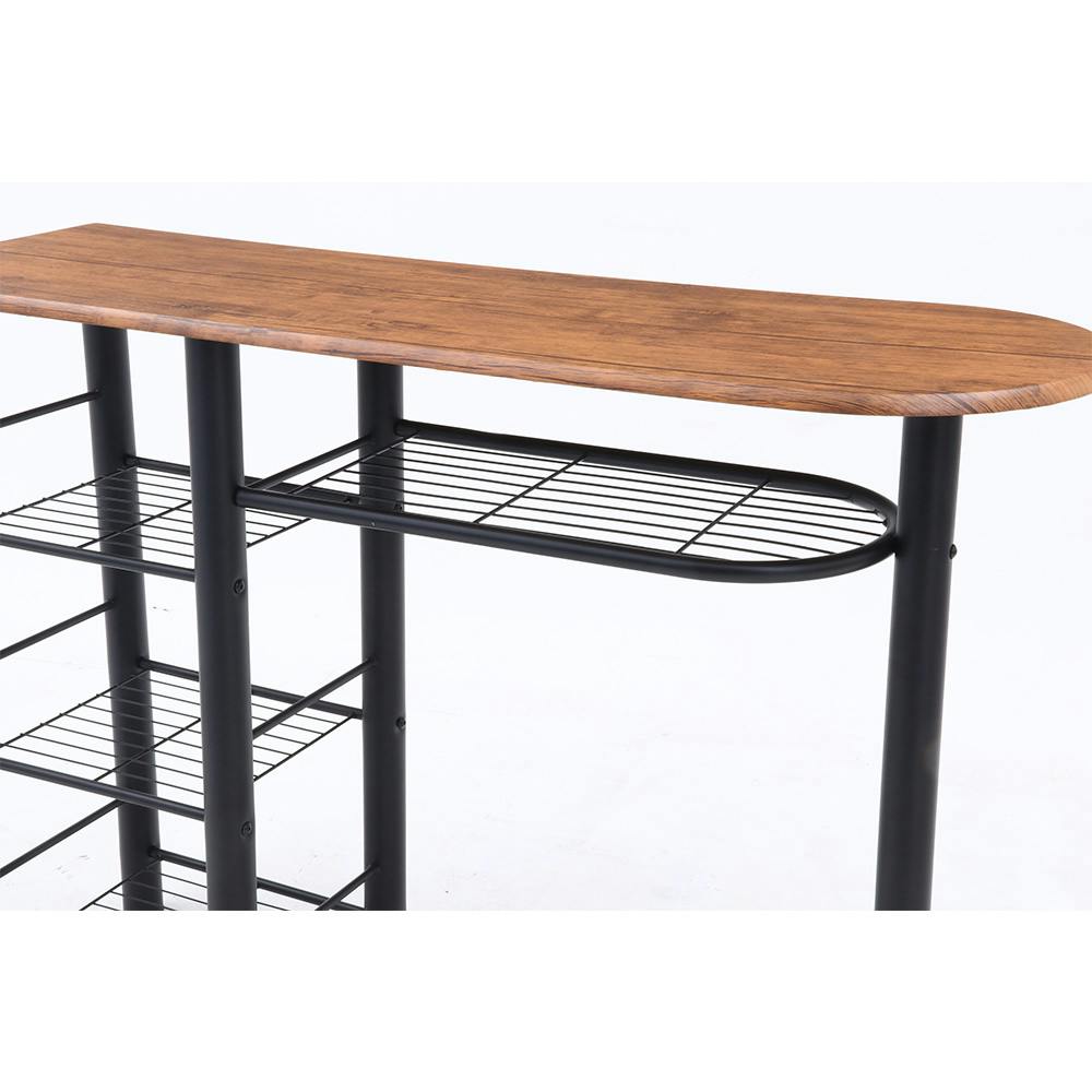 通常WEB売価14800円】カウンターテーブルチェアセット 3点 BR【別送品