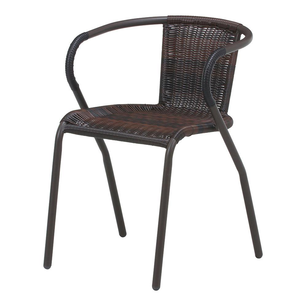 bell chaise ベルチェアー ブラウンラタン風アームチェア2脚セット