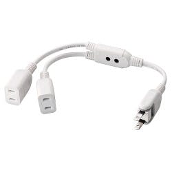 延長コード 電源タップ 0.2m 2ピン 2個口 ACアダプタを2個つなげる