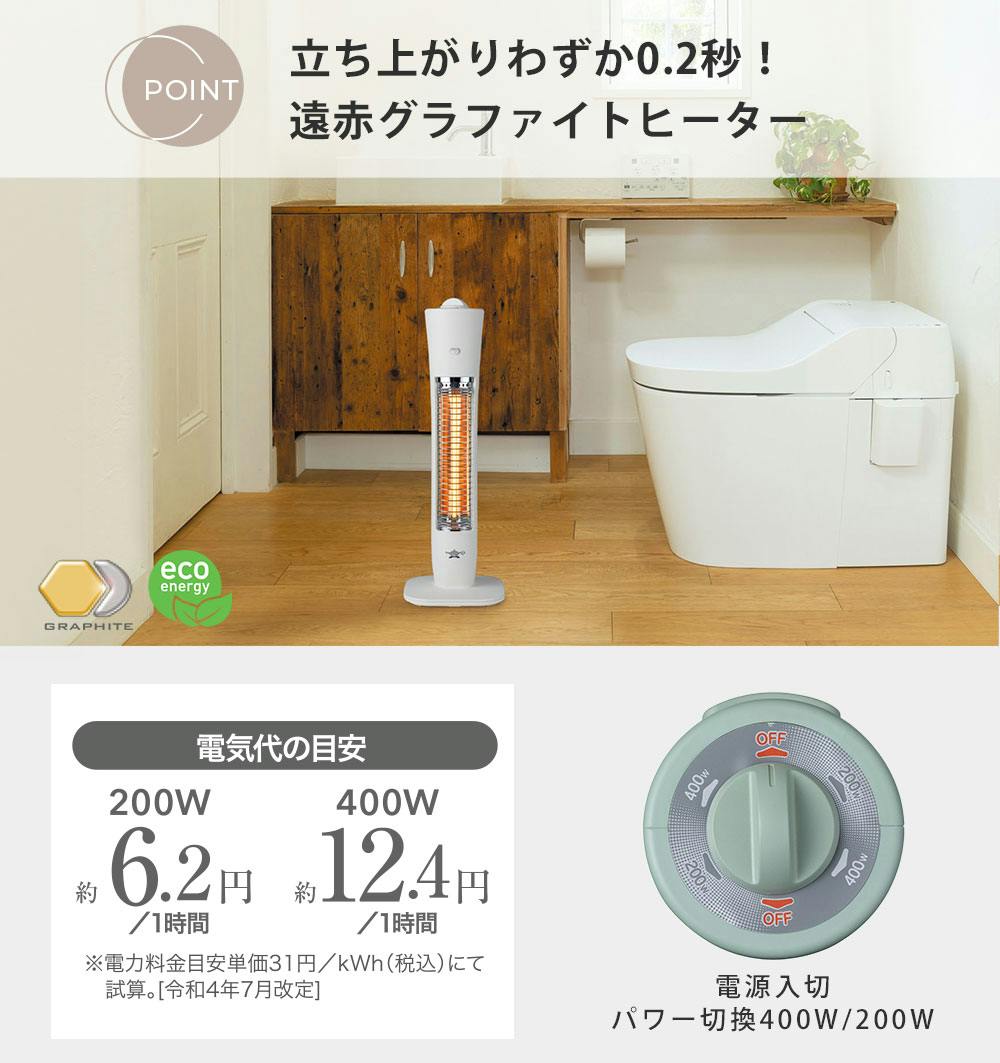 アラジン 遠赤グラファイトヒーター 2021年製（白） 遠赤グラファイト