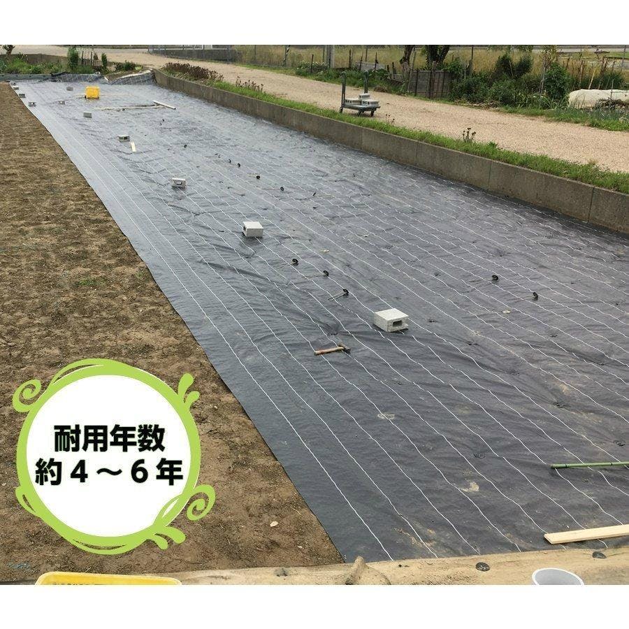 高質防草シート 黒 2m×100m 抗菌剤入り（耐用年数4～6年）厚さ0.4