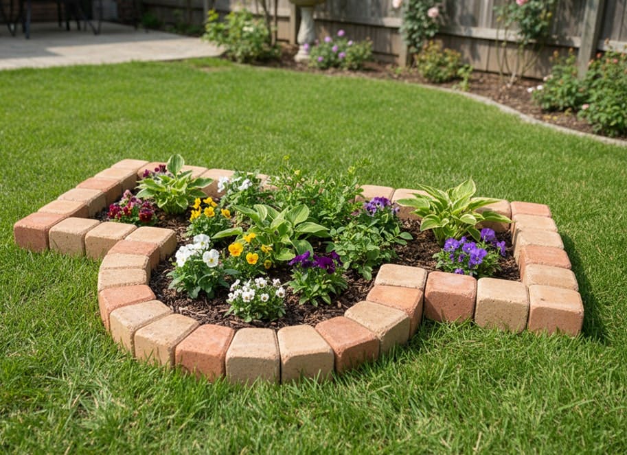 置くだけ 花壇 レンガ ブロック 半円アール付 1260×580mm クリーム