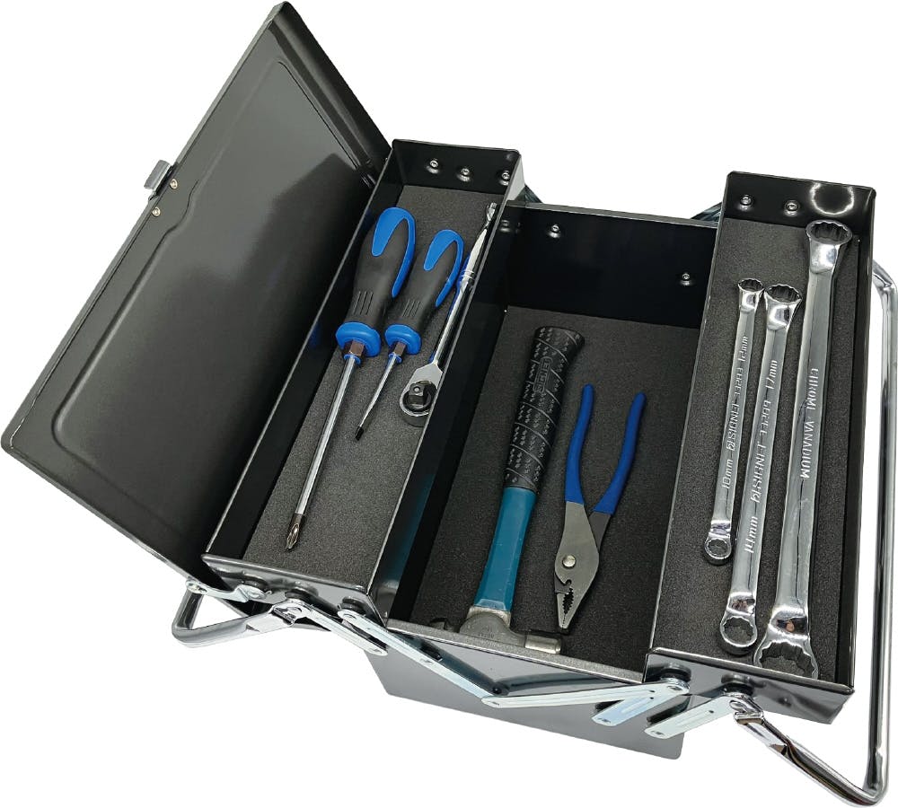 SIGNET 両開きツールボックス ブラック SG350 工具箱 持ち運び 収納