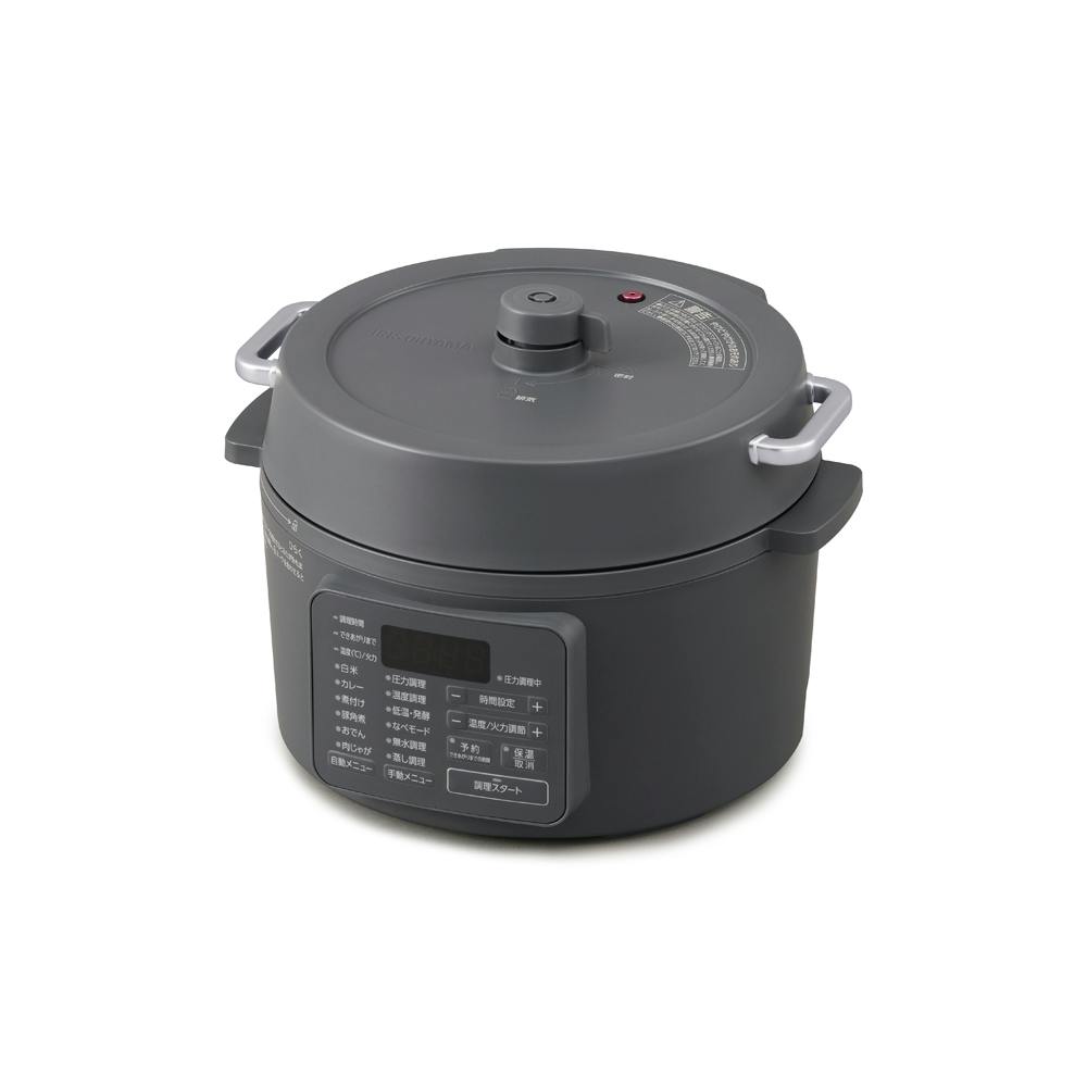アイリスオーヤマ 電気圧力鍋 3L PC-MB3-H ミドルグレー 調理家電