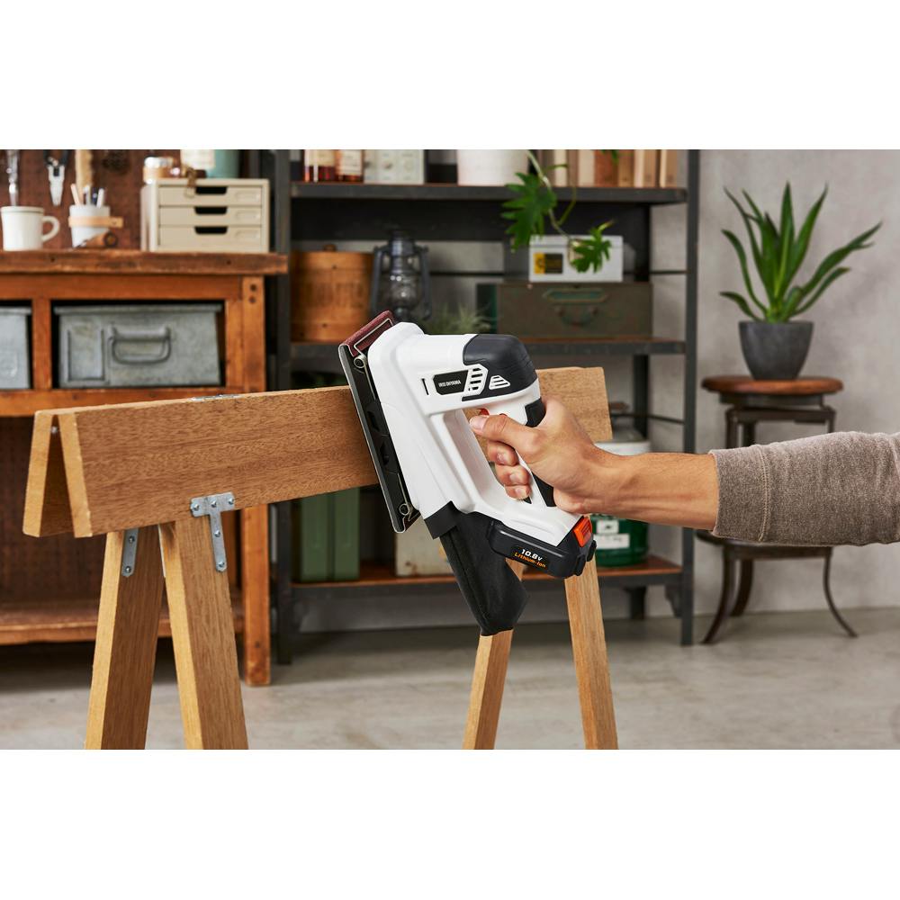 アイリスオーヤマ 充電式 オービタルサンダ ホワイト 223×92×160mm