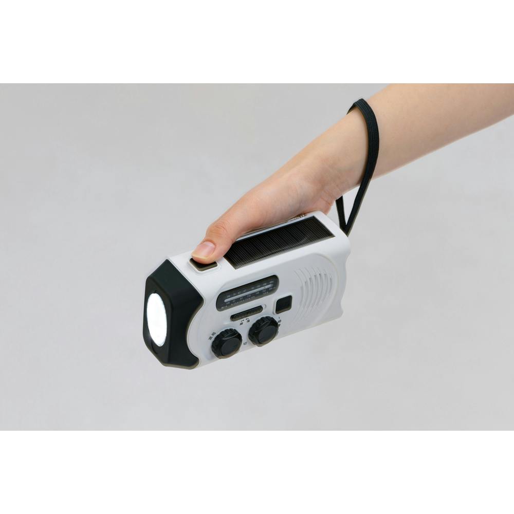 アイリスオーヤマ 手回し 充電ラジオライト ホワイト JTL-29 防災 防水
