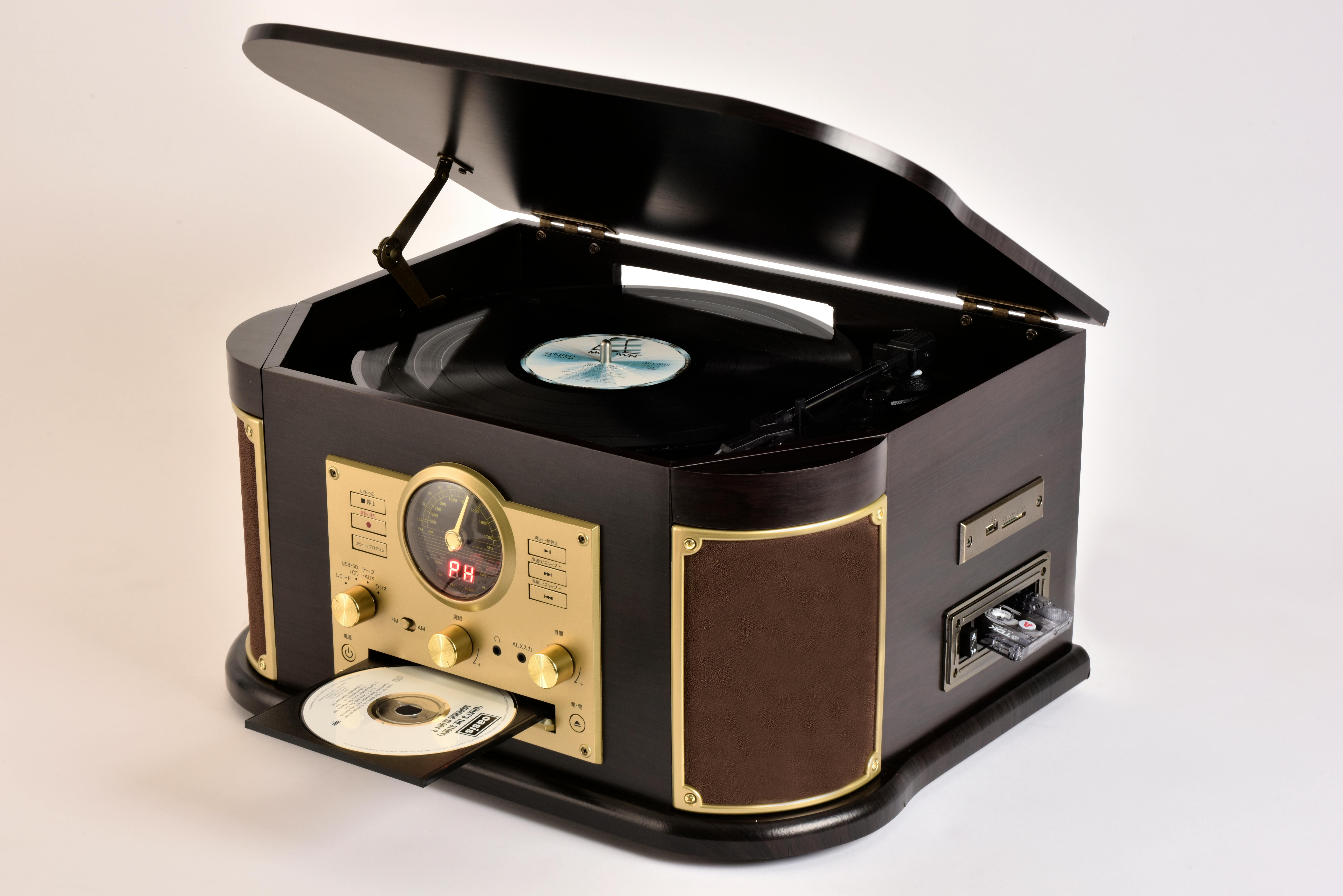 YAMAZEN QRIOM マルチレコードプレーヤー リモコン付き MRP-M100CR(DB