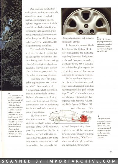 1993 Mazda MX-3 Brochure - ImportArchive