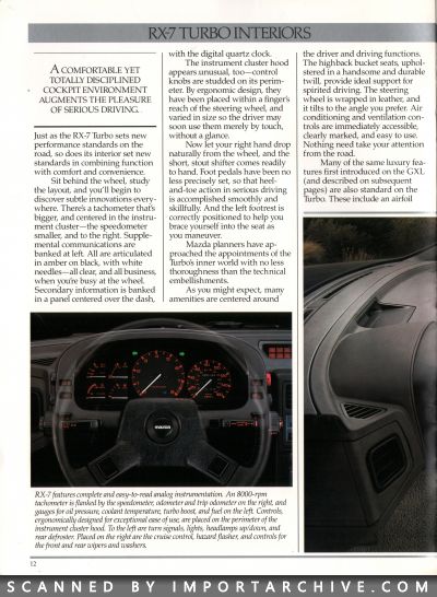 1986 Mazda RX-7 Brochure (Late Version w/ Turbo) - ImportArchive
