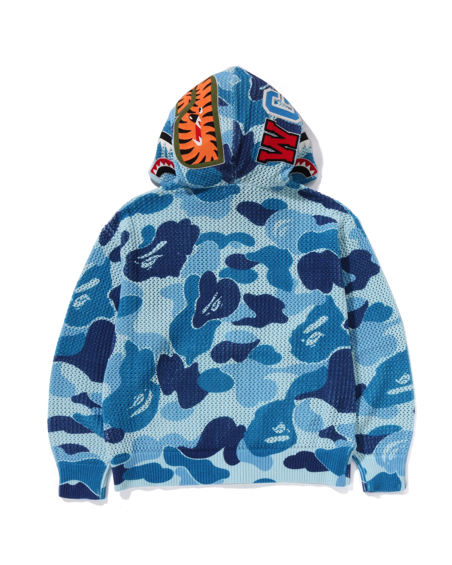 A BATHING APE® Abc Camo Crochet Relaxed Fit Shark Full Zip Hoodie