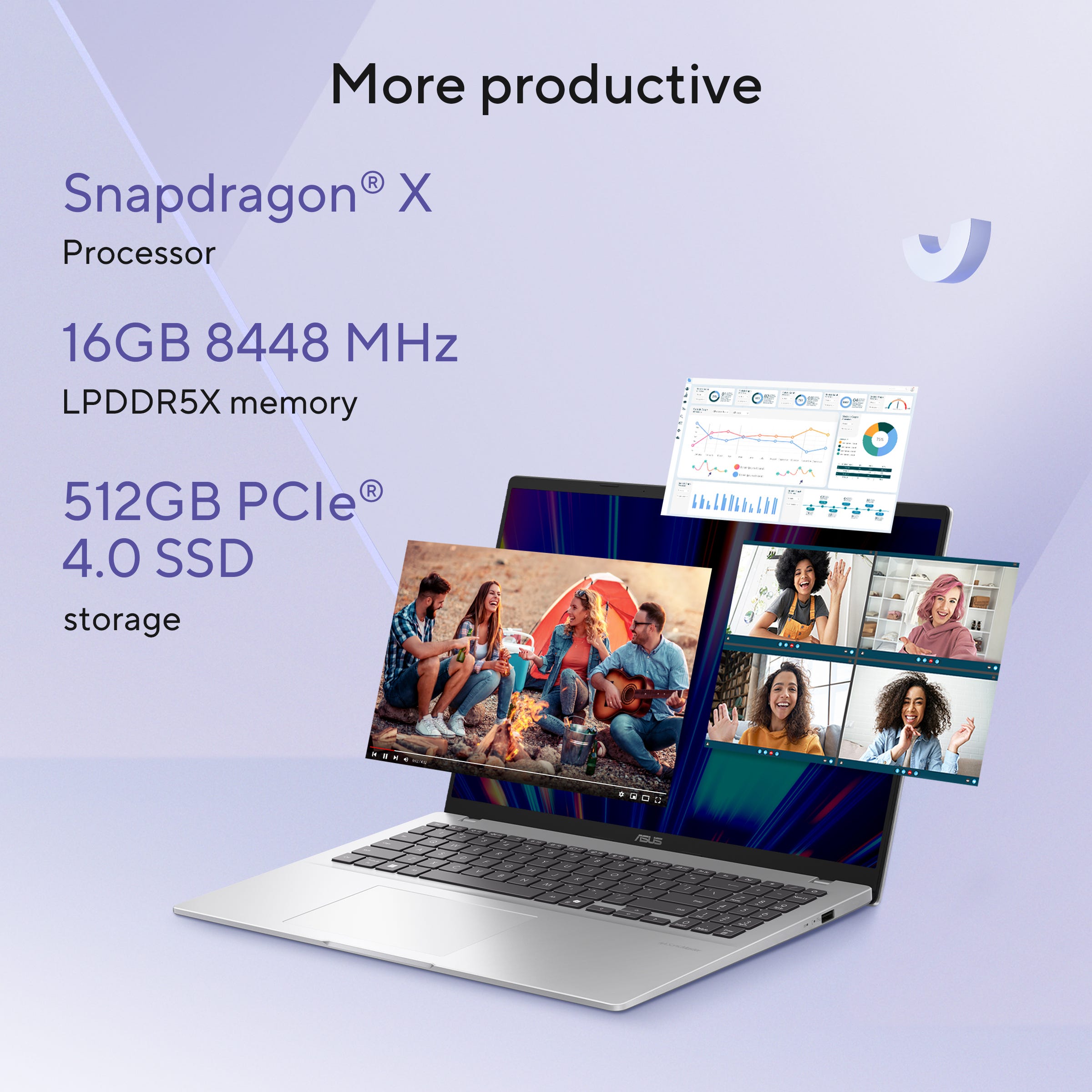 Vivobook16 X1607QA-MB050WS 16GB RAM Qualcomm Laptop | ASUS Store India