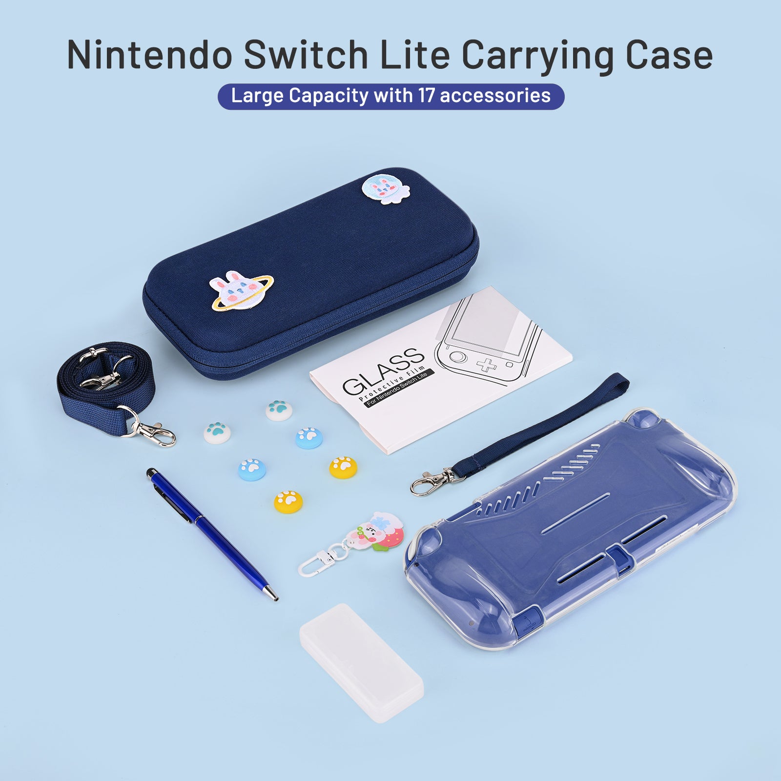 Switch Lite Case 17 in 1 Accessories Bundle – Protective Carrying