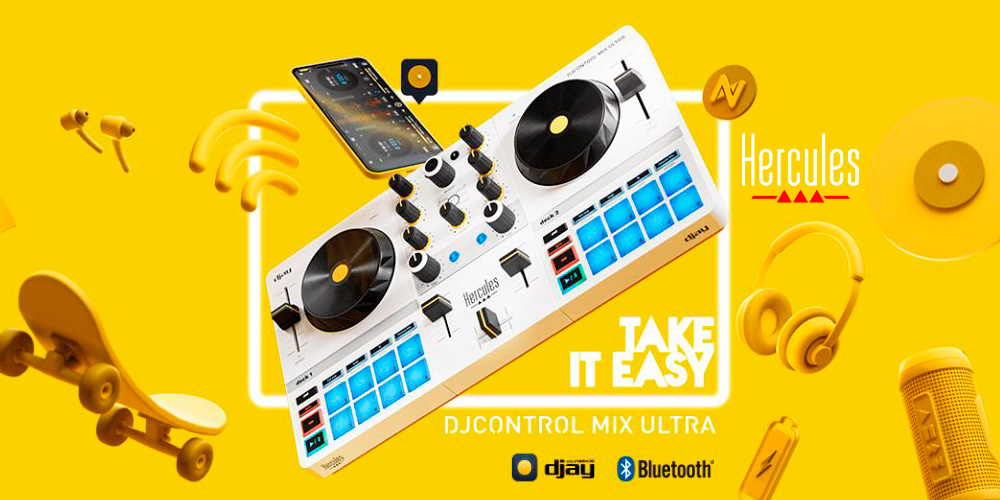 Hercules DJControl Mix Ultra | Bluetooth接続＆充電式バッテリー搭載