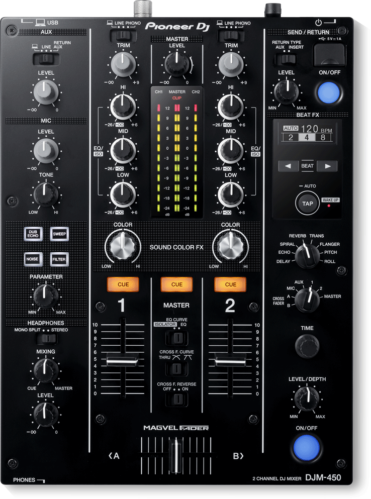 ご自宅のDJセットに最適な 2ch DJミキサー PioneerDJ DJM-450