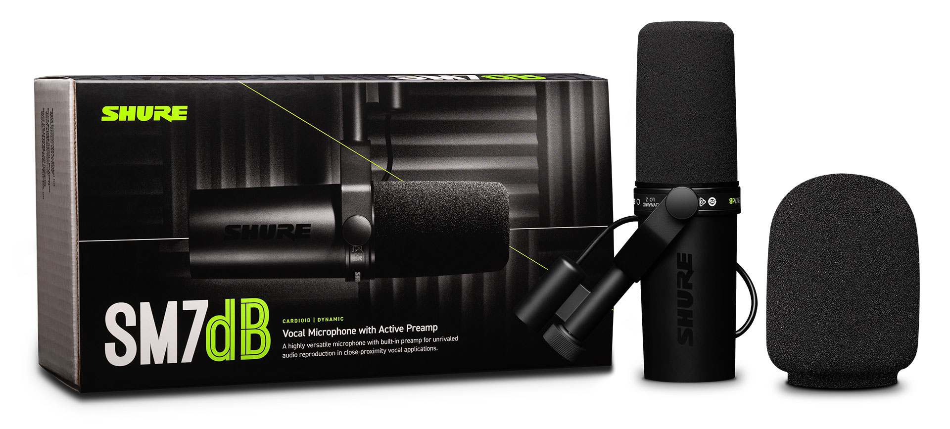 Shure SM7dB | SM7Bにプリアンプ内蔵し音量問題を解決する配信マイク