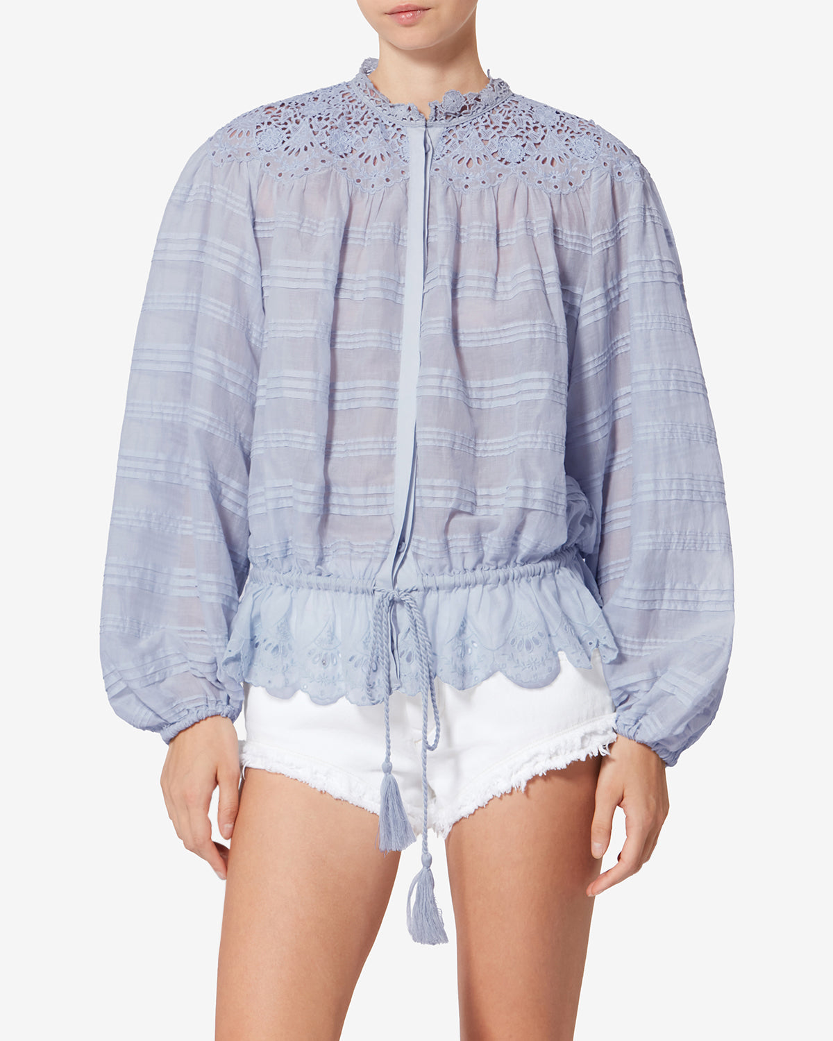 POLLY TOP Woman light blue | ISABEL MARANT Official online store