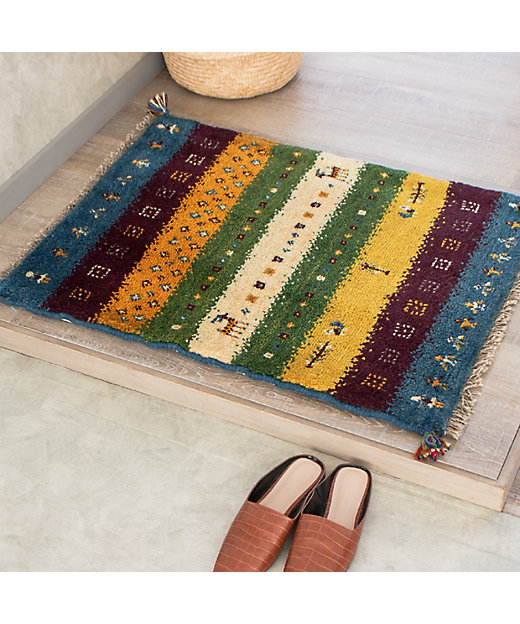 ☆ペルシャ手織りギャッベ 玄関マットMサイズ 7 | 三越伊勢丹