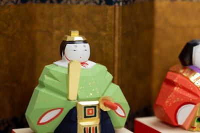 送料無料】奈良一刀彫 鐵山作 内裏雛 中 屏風付（三越） | 鐵山