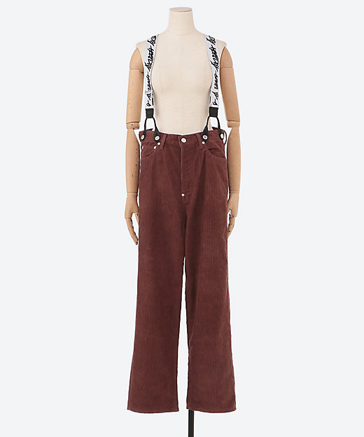 DAMAGE CORDUROY SUSPENDER PANTS
