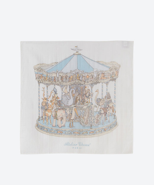 おくるみ Carre―Carousel Blue | ATELIER CHOUX
