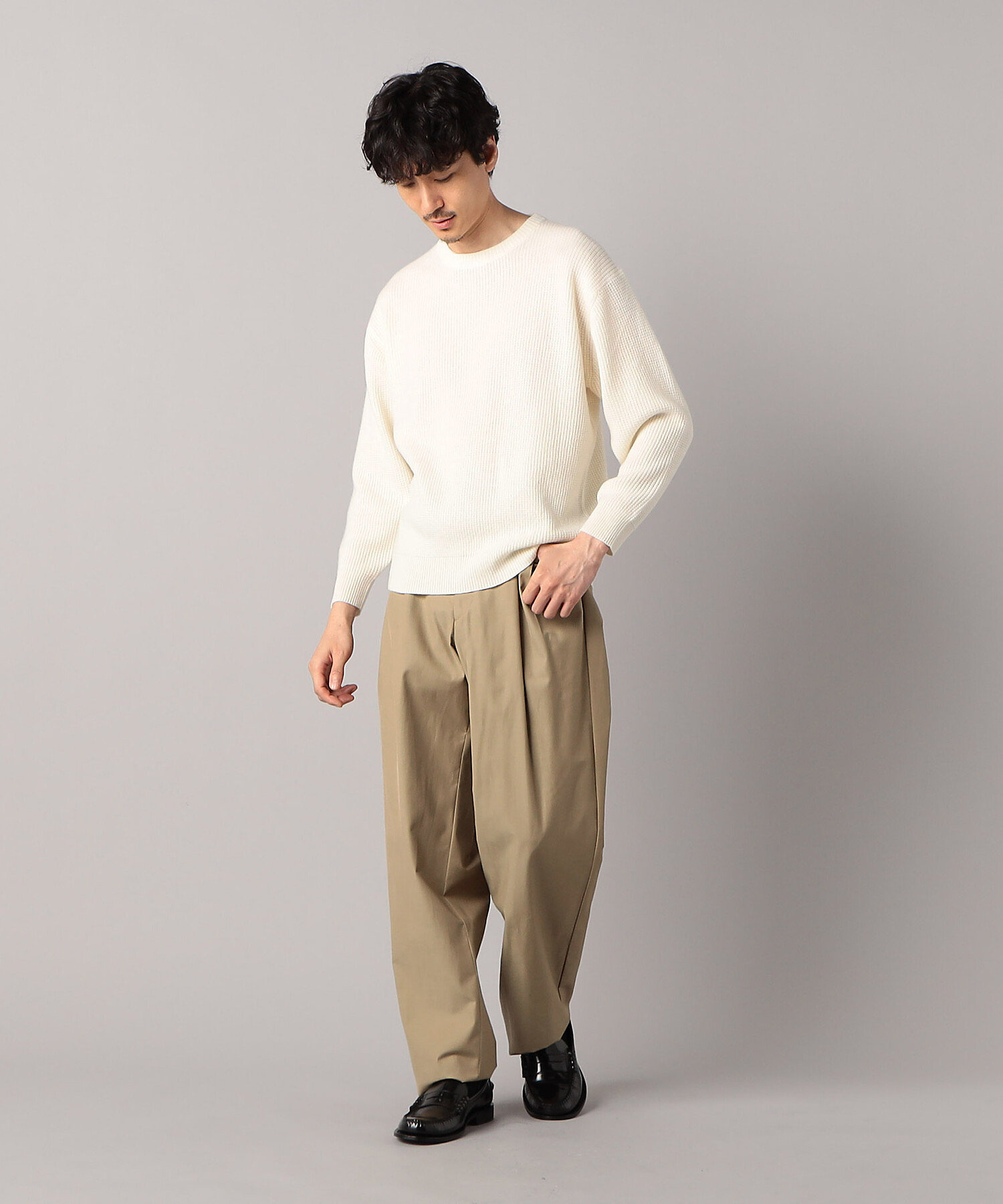 カシミヤワッフル クルーセーター（5934KI01） | ARTISAN MEN