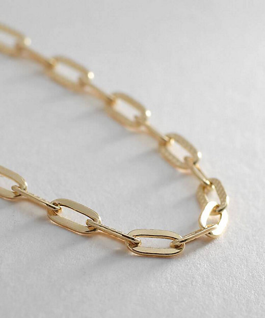 K18中空プレイドケーブルチェーン ネックレス