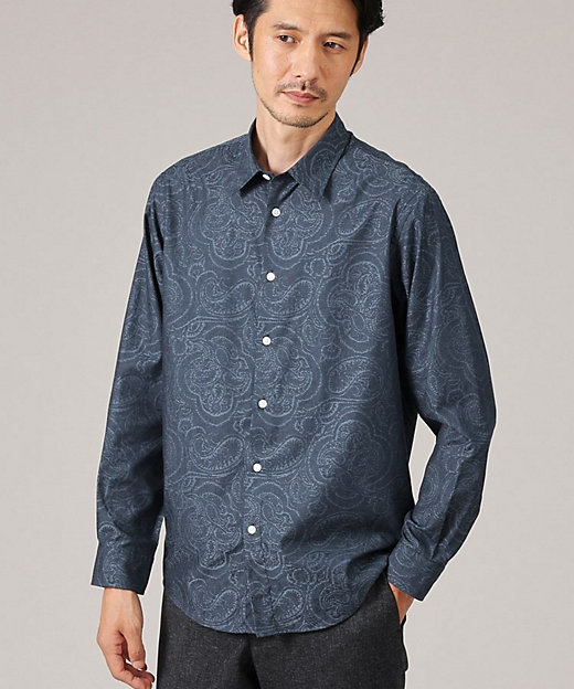 ジャカード織】ペイズリー総柄 シャツ（2002272516