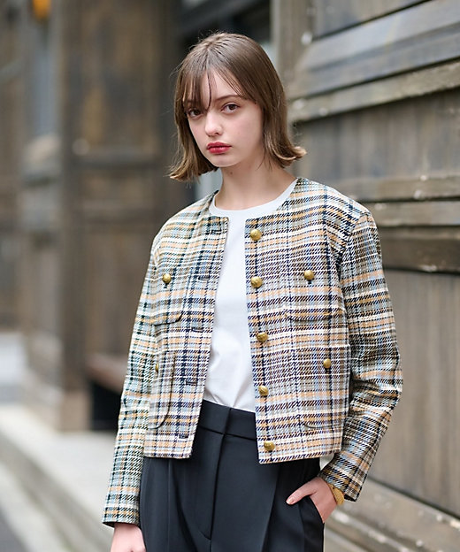 上品】DEVEAUXツイードジャケット（2002347699