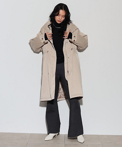 スタンドカラードロストギャバコート／モッズコート