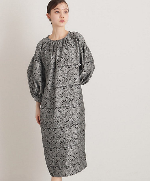 トレンド／コクーン】小花ジャカードワンピース（2002423718