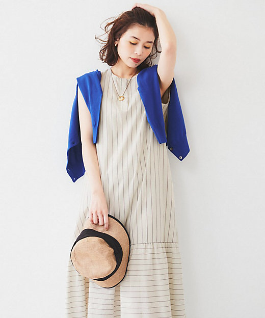 洗える／夏ワンピ】ストライプワンピース（2002438202