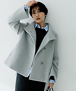 着回しが効く／オンオフアウター】ウールショートコート