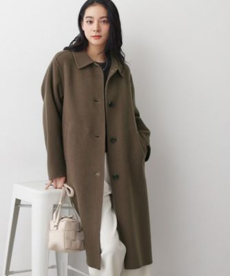 洗える】ウール混リバーメルトンロングコート（2002535852