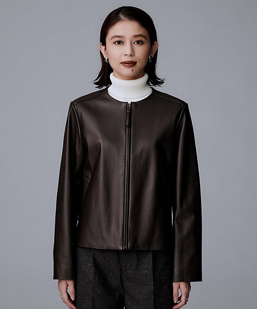 着丈短め／柔らかな質感】ラムレザージャケット（2002544575