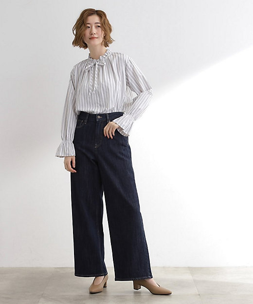 フリルカラーリボンブラウス（2002545566） | GROVE (Women