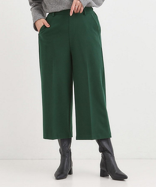 洗濯機可／S－LL】きちんと見えする あったか裏起毛ガウチョパンツ